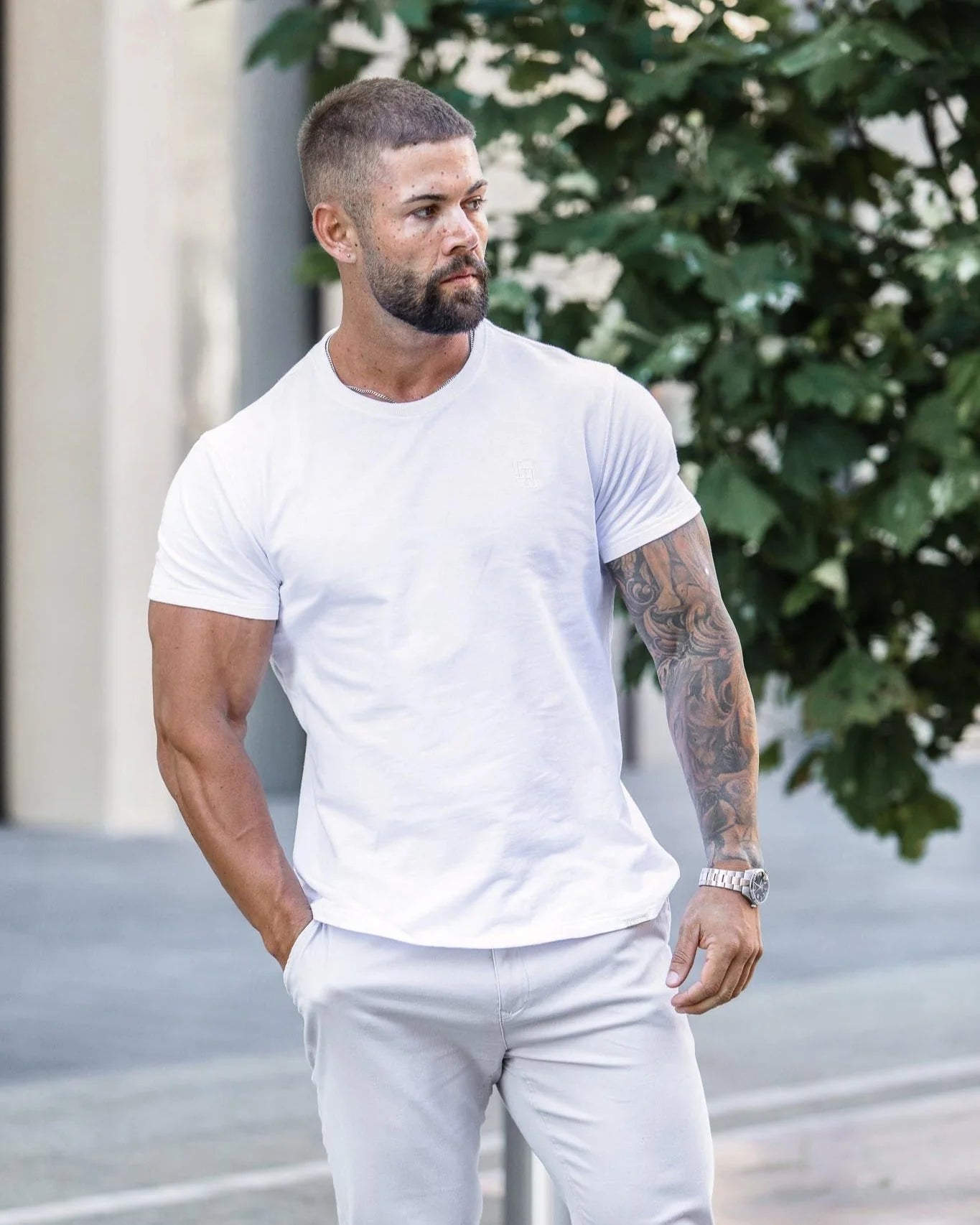 Slim Fit T shirt | White,
