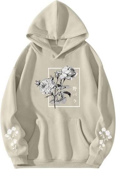 Rose Floral Graphic Hoodie for Men