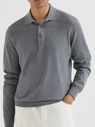 Cotton lightweight knit polo shirt